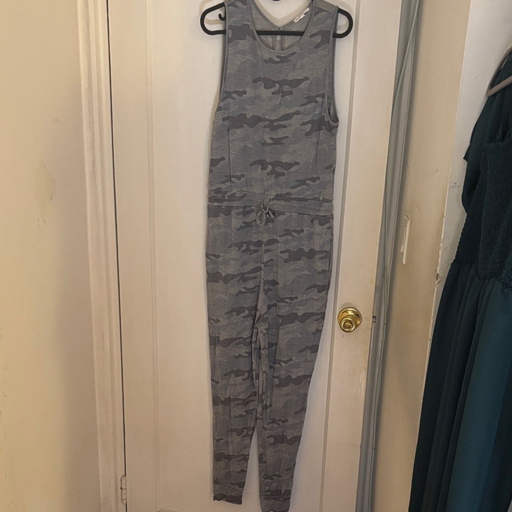Gray Camouflage Jumpsuit